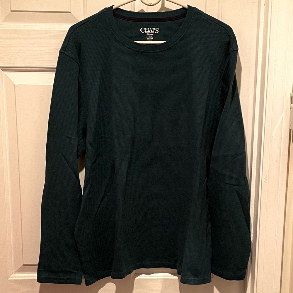 Men’s Chaps Green Long Sleeve Thermal Shirt Size XL